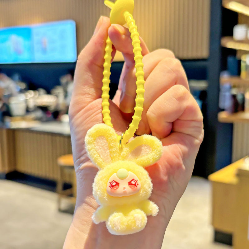 Wholesale Cute flocking doll desktop car decorative ornaments keychain